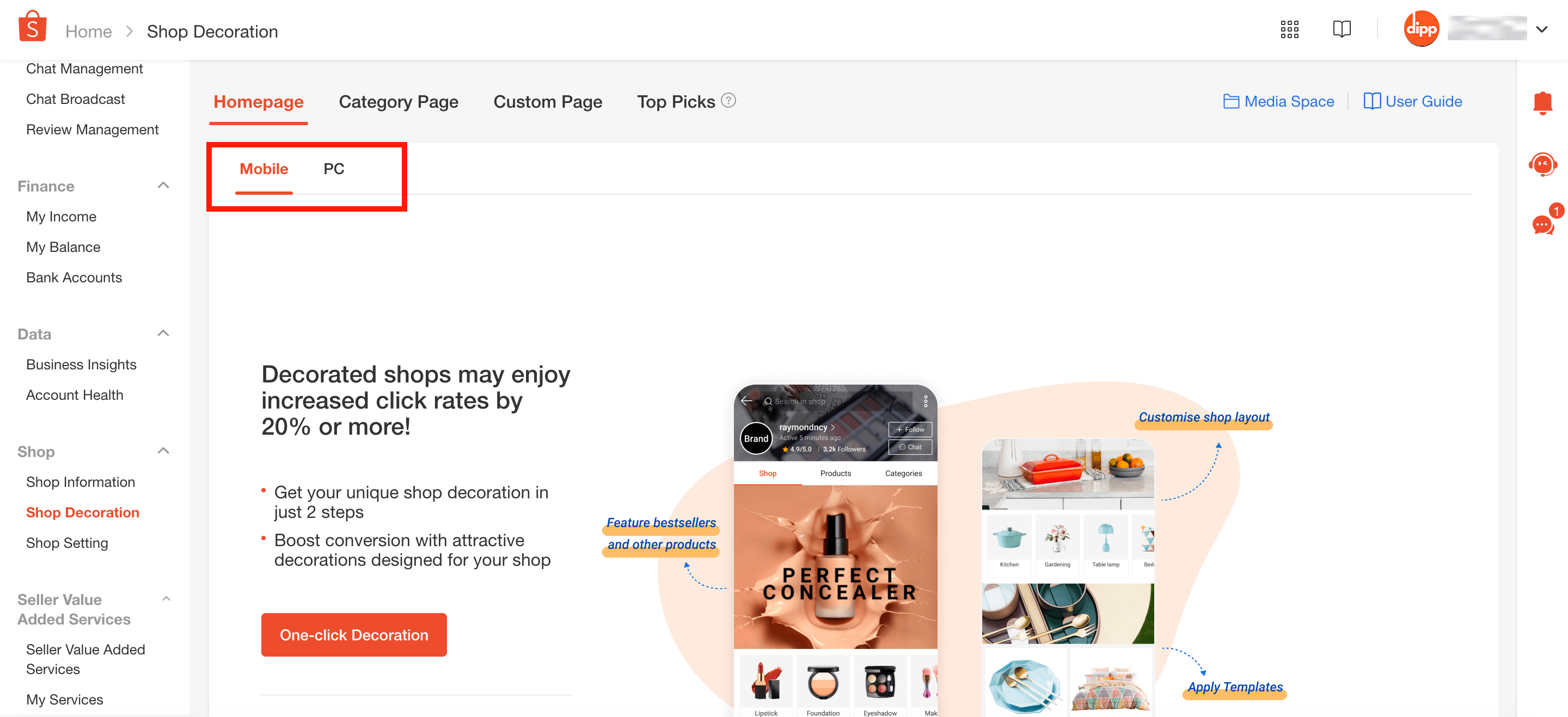 Shopee storefrount_Mobile